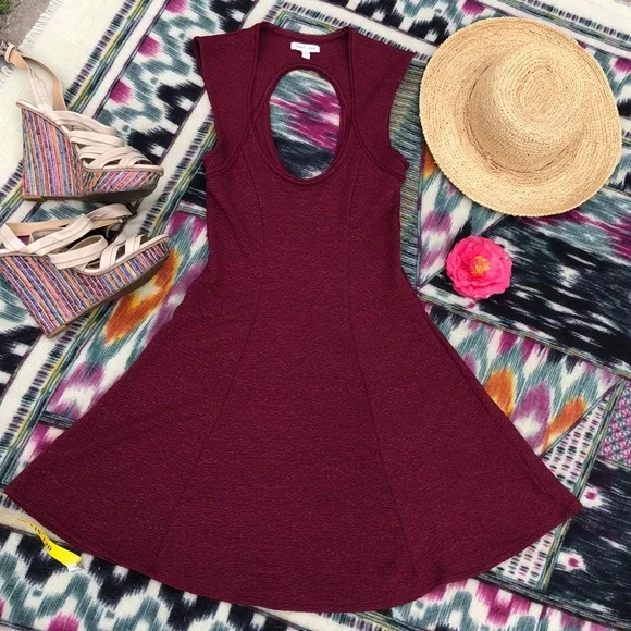 UO Silence + Noise Merlot Dress - Picture 1 of 6